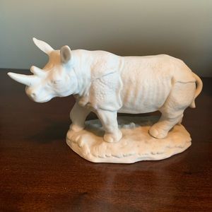 Vintage Aldon porcelain bisque rhinoceros.